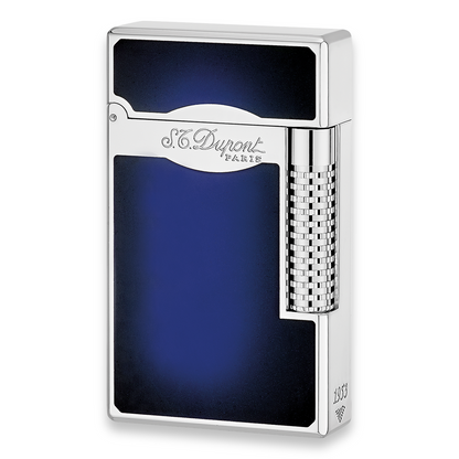 S.T. Dupont Cigar Lighter - Le Grand Collection - Exterior Front - Sunburst Natural Blue Lacquer