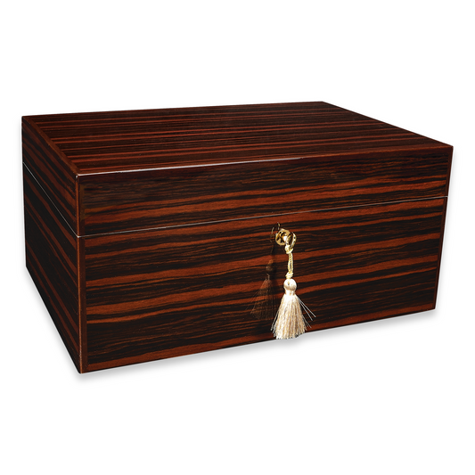 Savoy Ebony Macassar 25-100 Cigar Humidor - Executive Series - Exterior Front