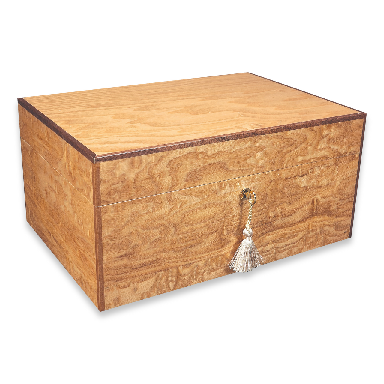 Savoy Olive Ash Burl 25-100 Cigar Humidor - Executive Series - Exterior Front