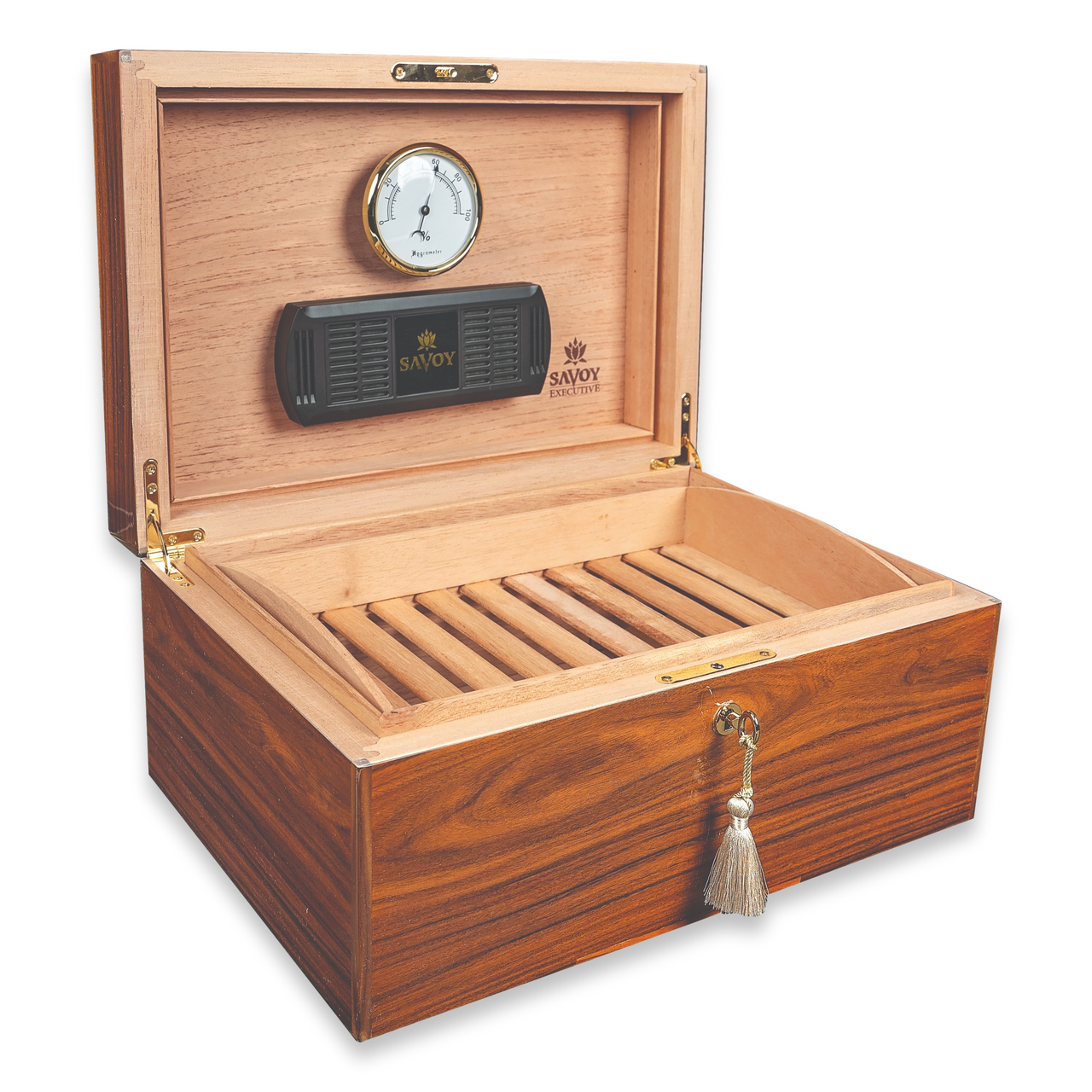 Savoy Santos Rosewood 25-100 Cigar Humidor - Executive Series - Interior Front