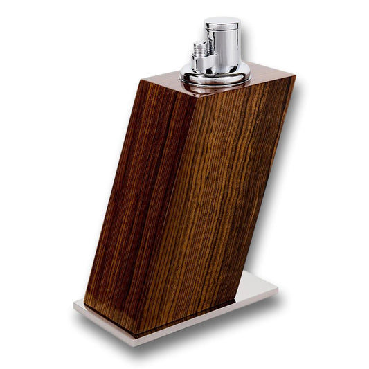 Elie Bleu Bocote Classic Wood Torch Flame Triple Jet Tabletop Cigar Lighter - Main Image - Right Facing