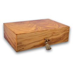 Elie Bleu Olive Wood 110-Cigar Desktop Humidor