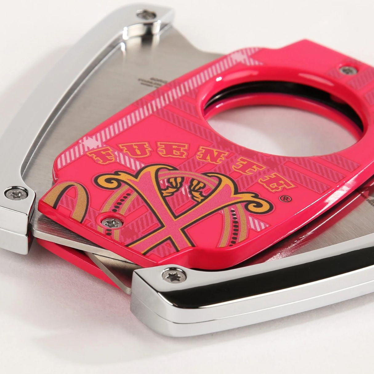 OpusX Society Rose C30 Double Blade Cigar Cutter - Back Design Details