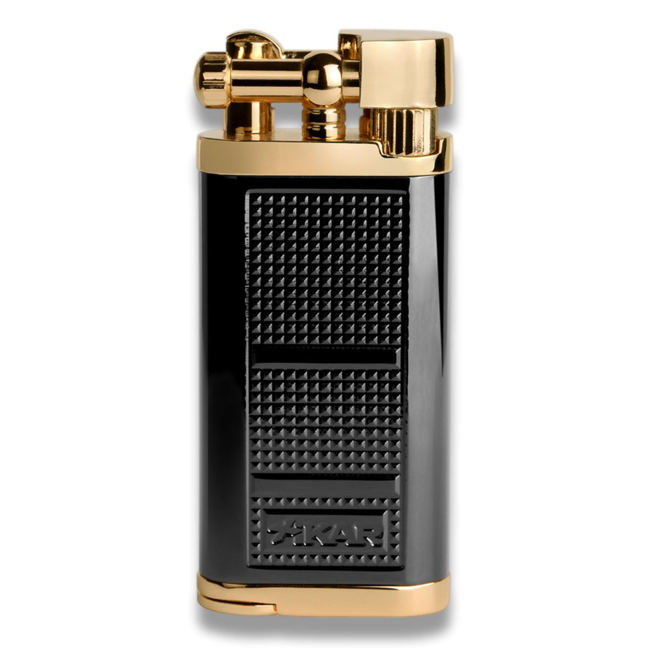 Xikar Pipeline Soft Flame Cigar Lighter - Black and Gold - Front