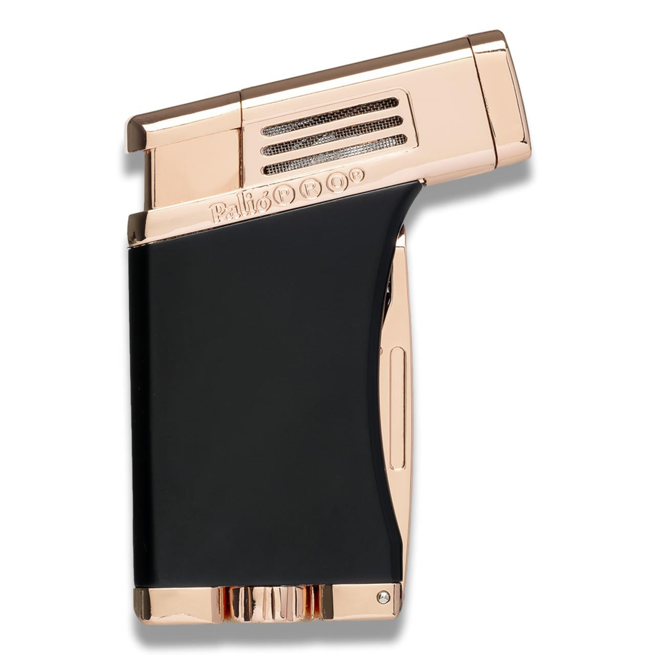 Palio Pro Scorpius Torch Flame Single Jet Cigar Lighter - Black and Rose - Left Facing