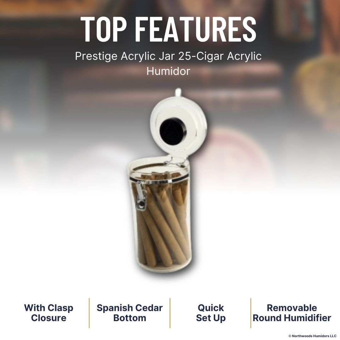Prestige Acrylic Jar 25-Cigar Acrylic Humidor