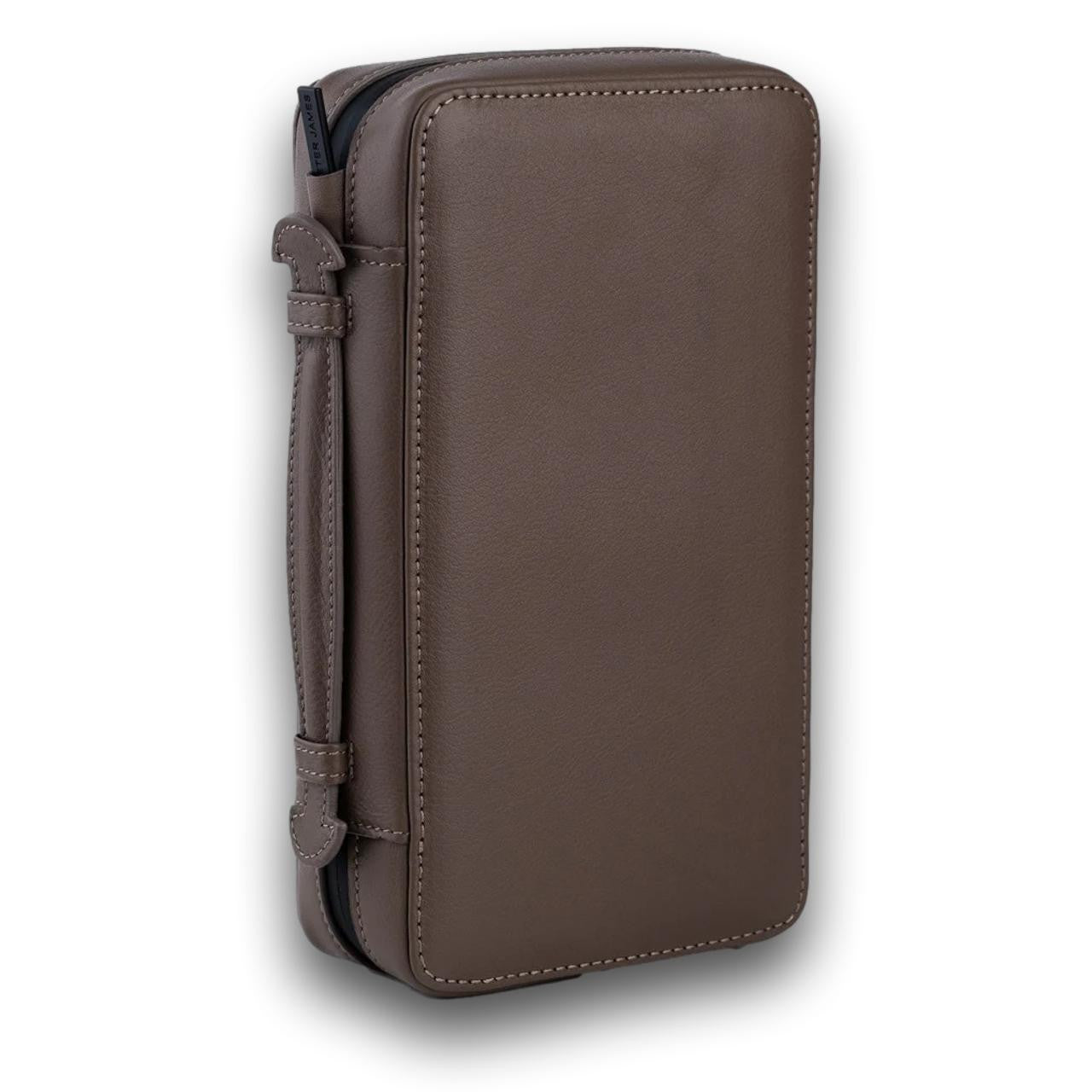 Peter James Alcantara Leather 7-Finger Soft Cigar Cases - Maritime Mocha Mélange - Main Image - Front Side