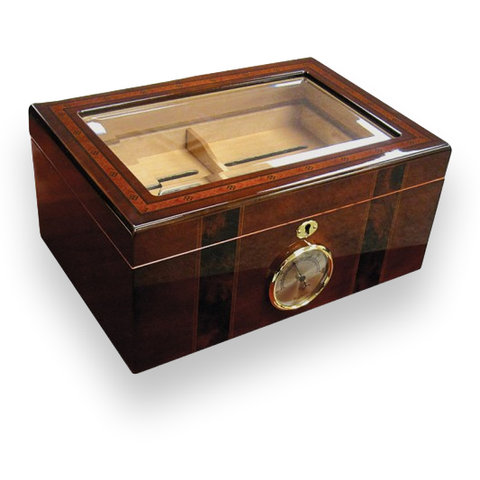 Prestige Ambassador 100-Cigar Desktop Humidor  - Exterior Front