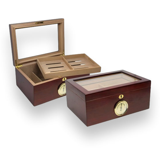 Prestige Berkeley 100-Cigar Desktop Humidor  - Exterior Interior Front