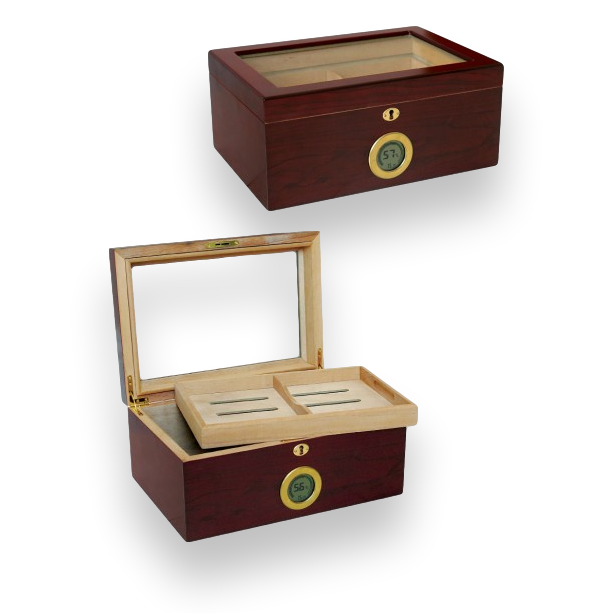 Prestige Berkeley Digital 100-Cigar Desktop Humidor  - Exterior Interior Front