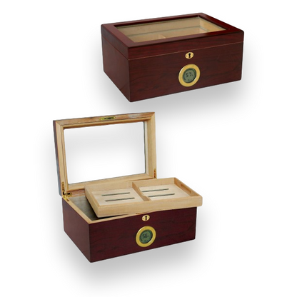 Prestige Berkeley Digital 100-Cigar Desktop Humidor  - Exterior Interior Front