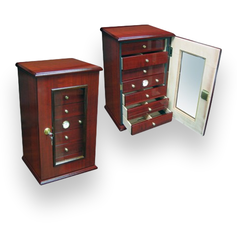 Prestige Charleston 150-Cigar Desktop Humidor  - Exterior Interior Front