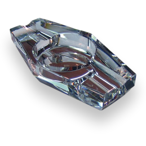 Hexagon Crystal 2 Cigar Ashtray