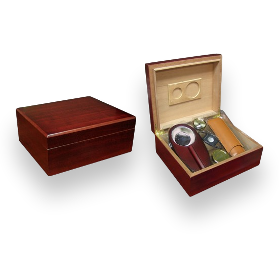 Prestige Diplomat 25-50 Cigar Desktop Humidor  - Exterior Interior Front