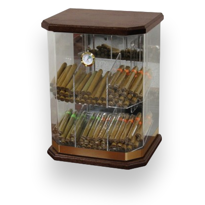 Prestige Franklin Wood 150-Cigar Acrylic Humidor  - Exterior Front