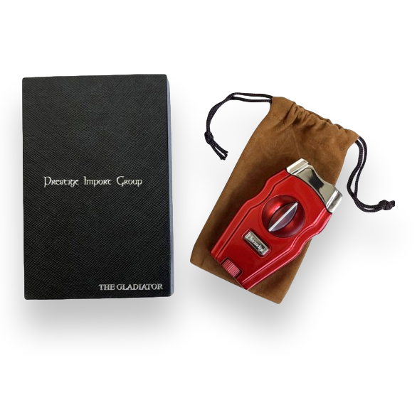 Prestige Gladiator 2-in-1 V-Cut and Punch Combination Cutter - Candy Apple Red Pearl - Gift Box