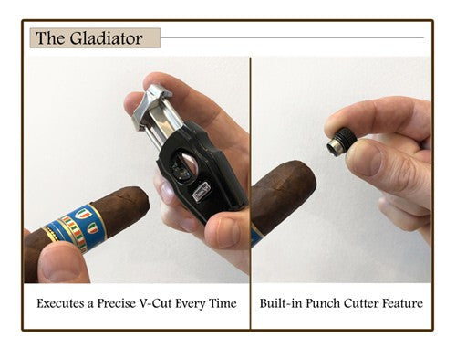 Prestige Gladiator 2-in-1 V-Cut and Punch Combination Cutter - Jet Black Gloss - Instructions