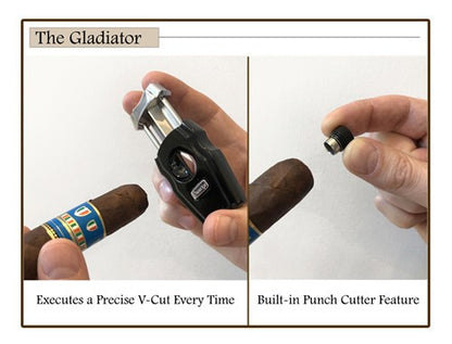 Prestige Gladiator 2-in-1 V-Cut and Punch Combination Cutter - Jet Black Gloss - Instructions