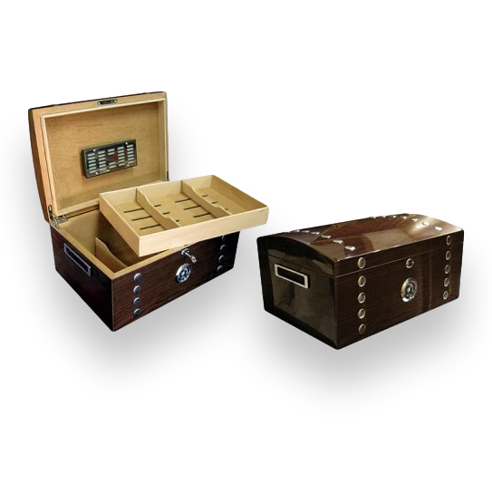 Prestige Montgomery 150-Cigar Desktop Humidor  - Exterior Interior Front