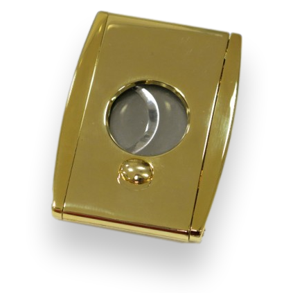 Prestige Titan Box-Wing Guillotine Double-Blade Cigar Cutter - Gold - Exterior Front