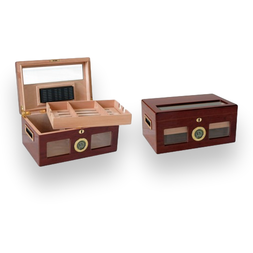 Prestige Valencia Digital 120-Cigar Desktop Humidor  - Exterior Interior Front
