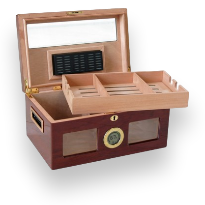 Prestige Valencia Digital 120-Cigar Desktop Humidor  - Interior Front