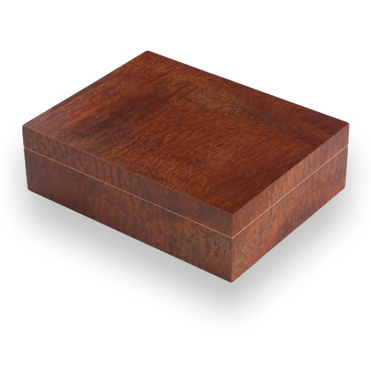 Prestige Vizcaya 25-50 Cigar Desktop Humidor - Makore Pommele - Exterior Front