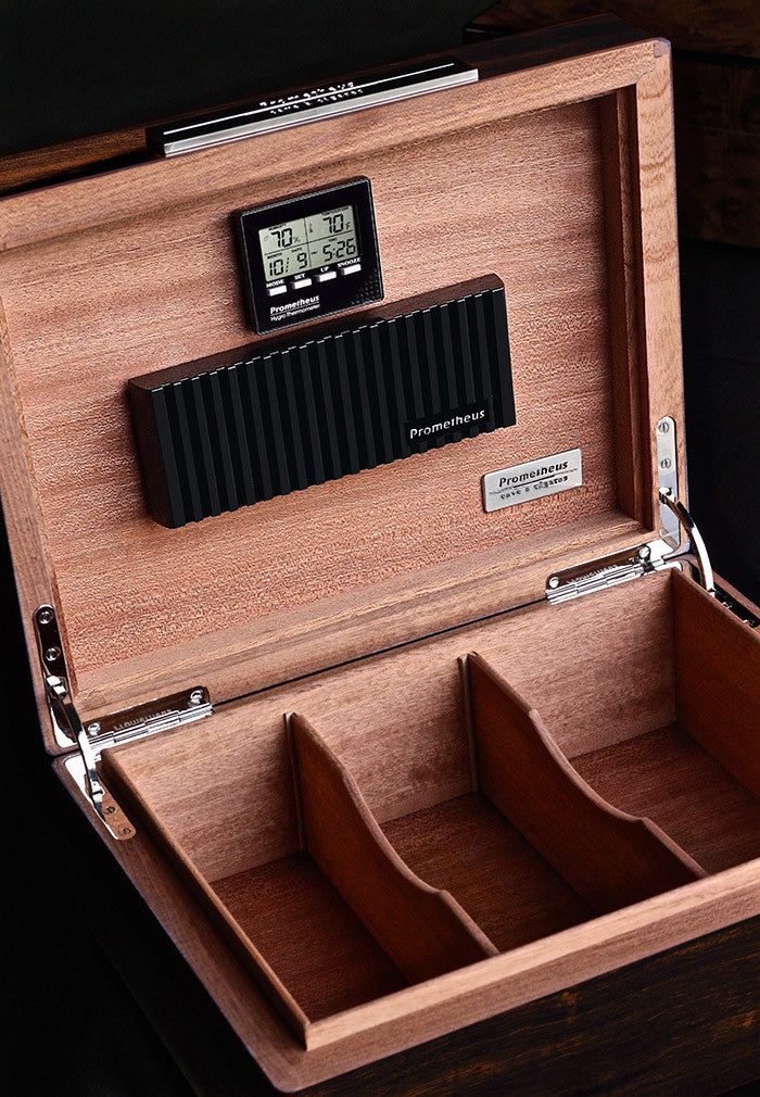 Prometheus Macassar Ebony 50 Cigar Humidor - Octagon Series