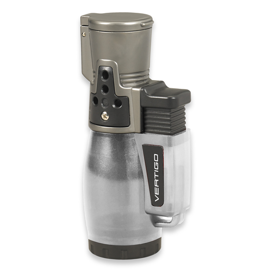 Quality Importers Cyclone 2 Torch Flame Triple Jet Cigar Lighter - Clear - Exterior Front