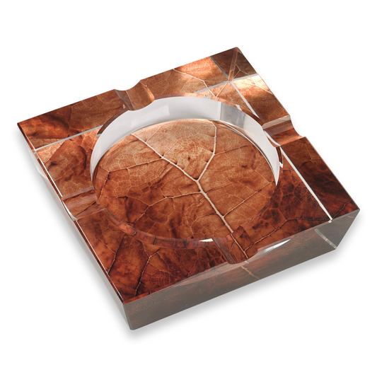 Quality Importers Square Crystal 4-Cigar Ashtray  - Exterior Front