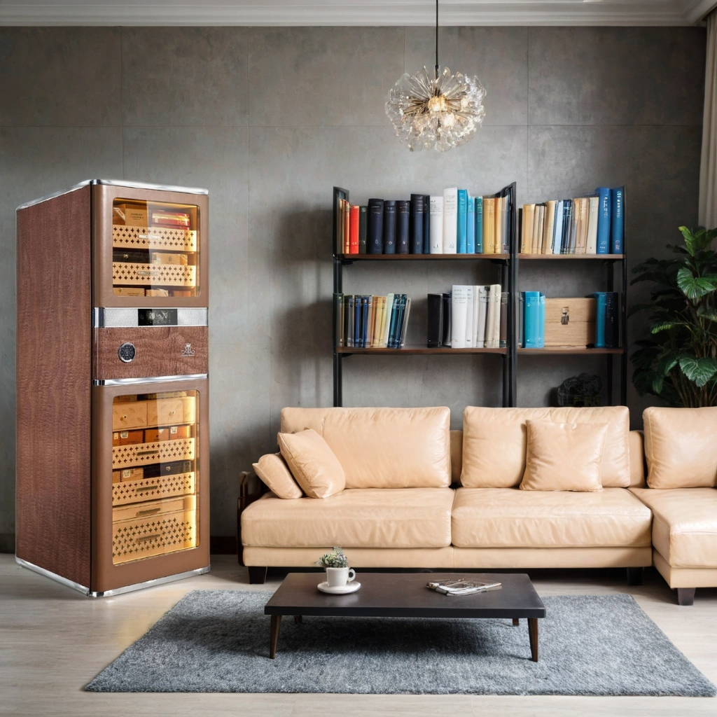 Raching Reserva RR Series 3000-Cigar Electric Humidors - Havana Tan - Lifestyle