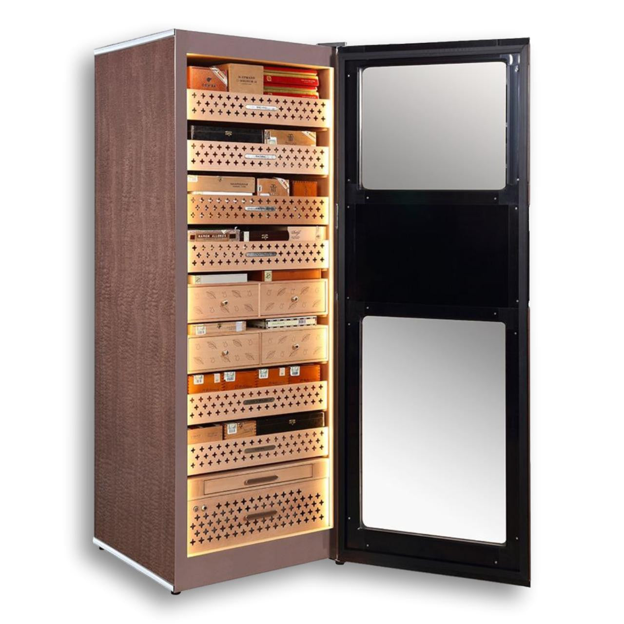 Raching Reserva RR Series 3000-Cigar Electric Humidors - Havana Tan - Right Facing