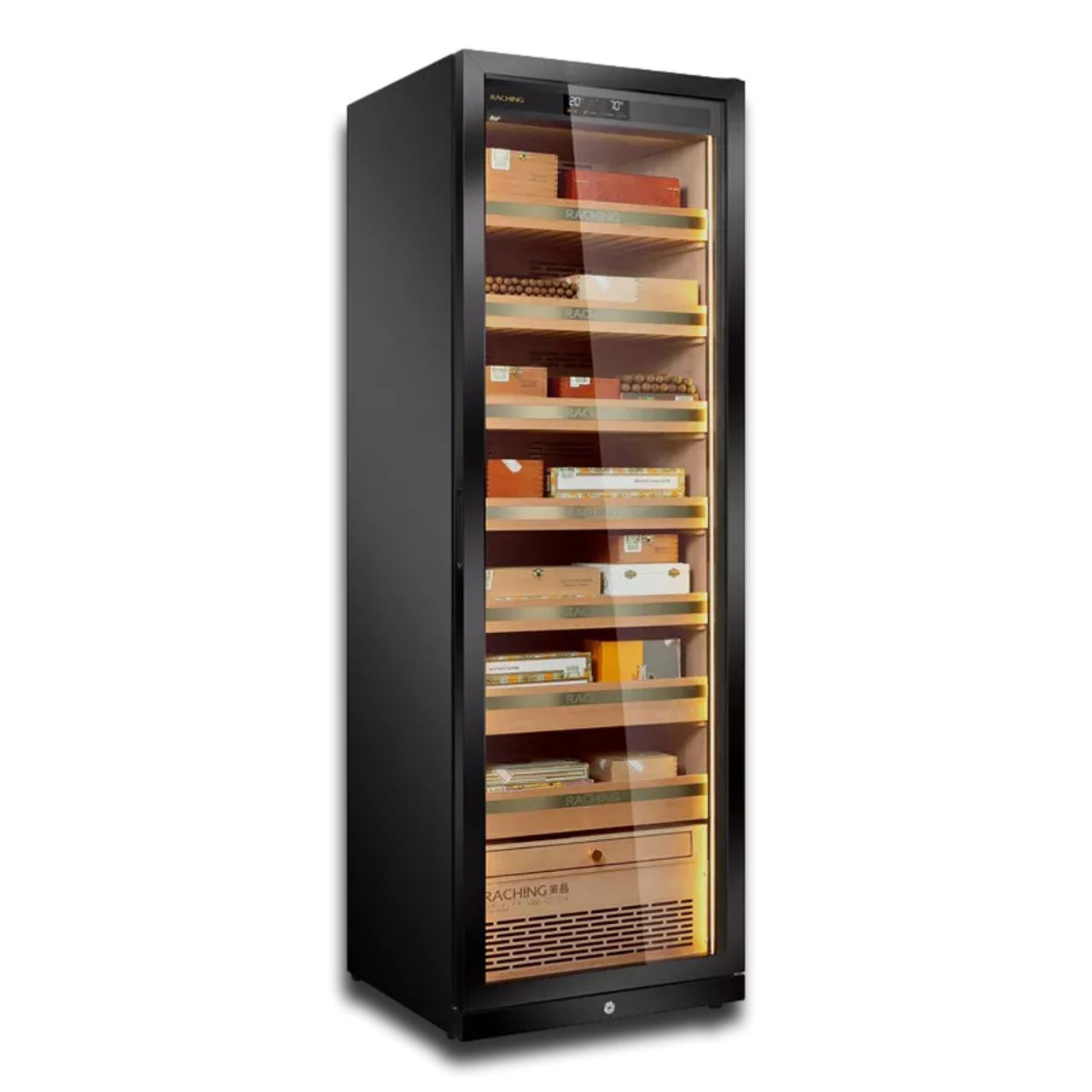 Raching MON3800A Climate Control Black Titanium Stainless Steel 1,800-Cigar Electric Humidor - Main Image