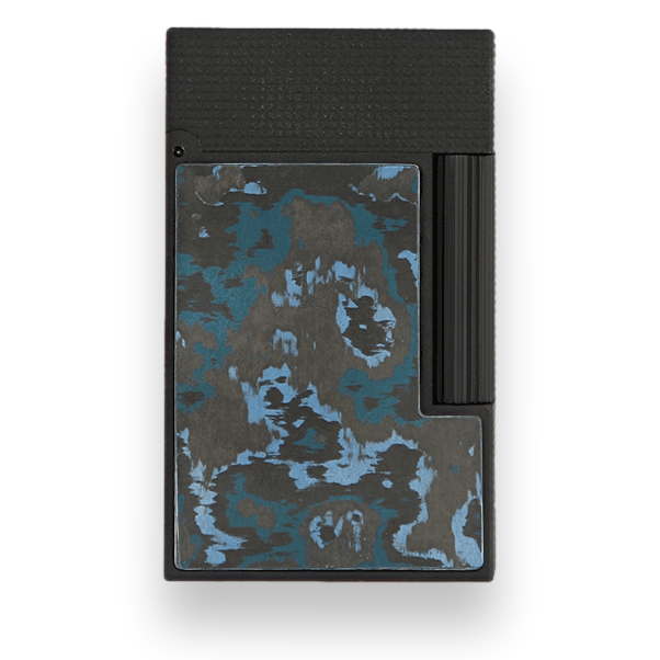 S.T. Dupont Ligne 2 Cigar Lighter - Matte Black and Carbon Animation Series - Glacial Cave - Exterior Front