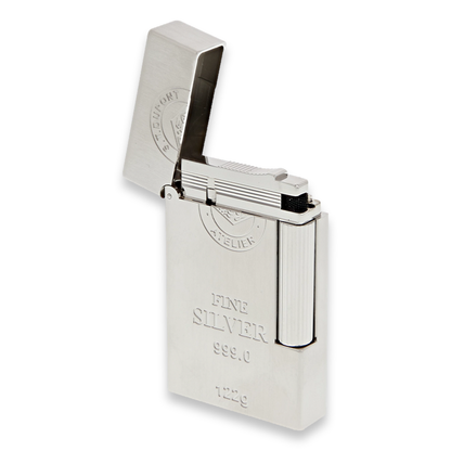 S.T. Dupont Ligne 2 Soft Flame Cigar Lighter - Ingot Series - Silver - Exterior Closed