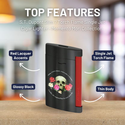 S.T. Dupont Memento Mori Slim 7 Torch Flame Single Jet Cigar Lighter  - Top Features