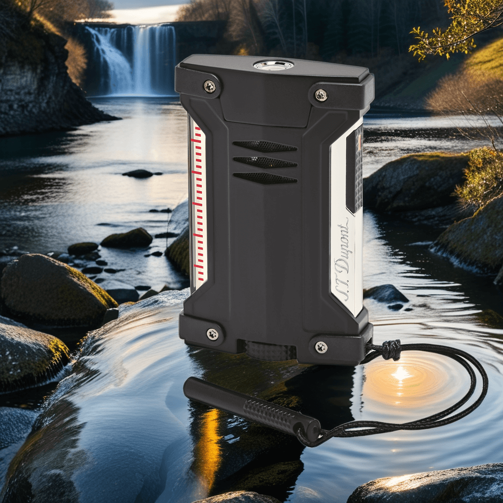 S.T. Dupont Defi Extreme Soft Flame Cigar Lighter - Art of Relaxation Series - Black & Chrome - Lifestyle