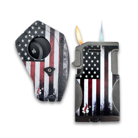 SMKN Ergo Cutter & DOS Lighter USA Distress Flag Gift Pack - Main Image