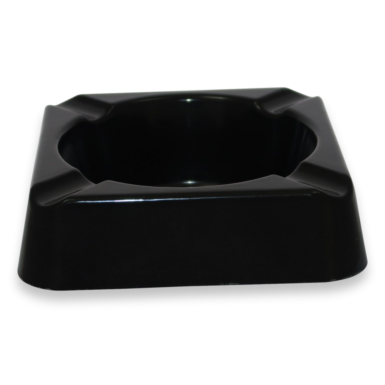 Stinky Cigar Composite 4-Cigar Ashtray - Black - Exterior Front