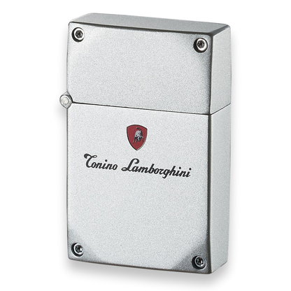 Tonino Lamborghini Duro Torch Flame Single Jet Cigar Lighter - Silver Lacquer - Exterior Front