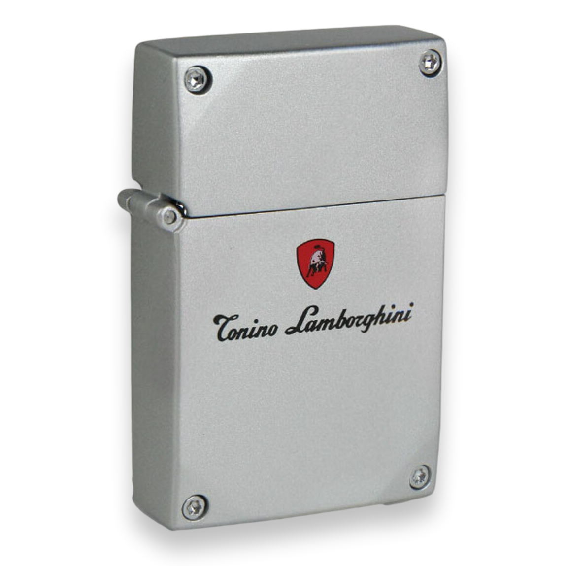 Tonino Lamborghini Duro Torch Flame Single Jet Cigar Lighter - Silver Lacquer - Exterior Side