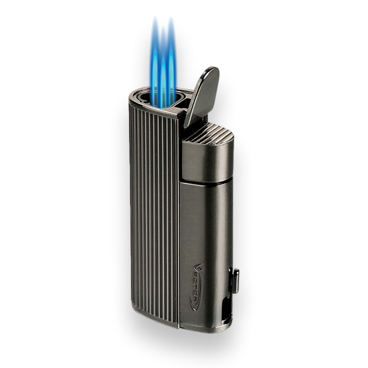 Vector Diablo Torch Flame Triple Jet Cigar Lighter - Gunmetal Satin - Exterior Front
