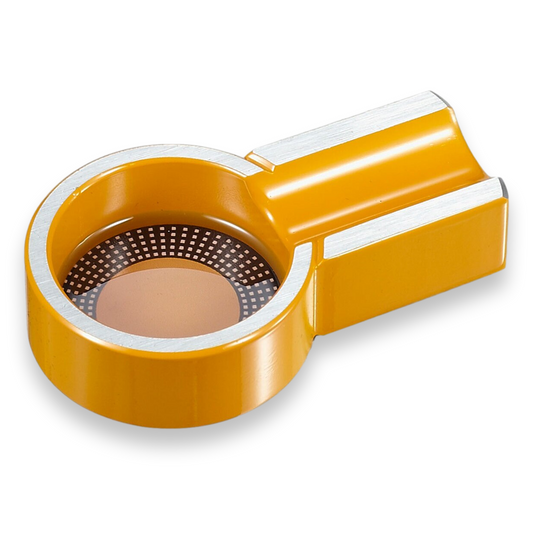 Visol Absolem Metal 1-Cigar Ashtray - Mustard Yellow - Exterior Front
