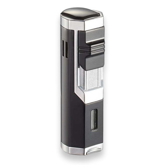 Visol Andes Torch Flame Triple Jet Cigar Lighter - Silver - Exterior Front