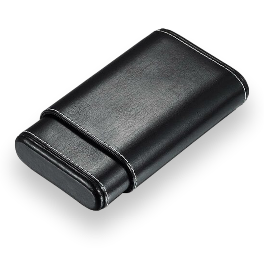 Visol Arnoldo Leather 4-Finger Cigar Case  - Exterior Front Closed