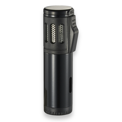 Visol Artemis Torch Flame Triple Jet Cigar Lighter - Black - Exterior Front