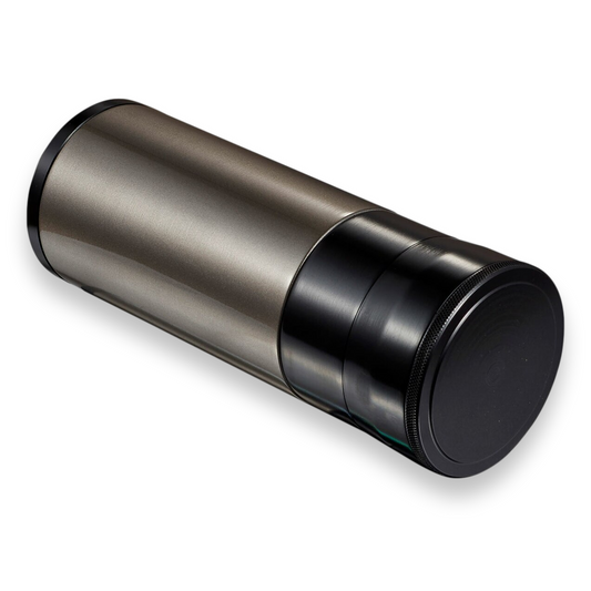 Visol Carlos 7-8 Cigar Travel Humidor - Black and Gunmetal - Exterior Front