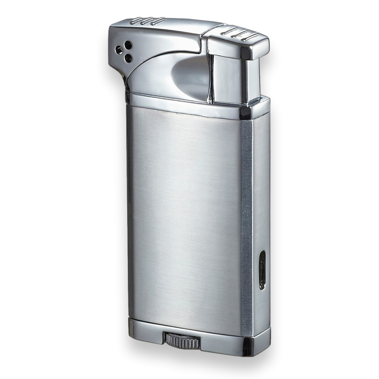 Visol Coppia All-in-One Torch Flame Single Jet Cigar Lighter - Chrome - Exterior Front