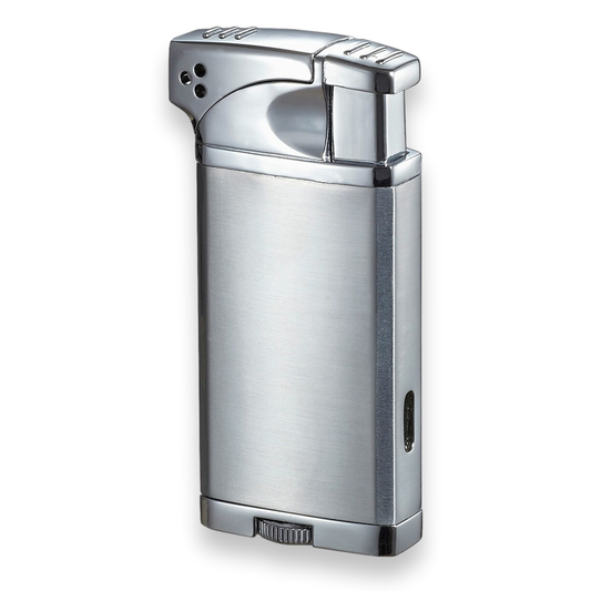 Visol Coppia All-in-One Torch Flame Single Jet Cigar Lighter - Chrome - Exterior Front