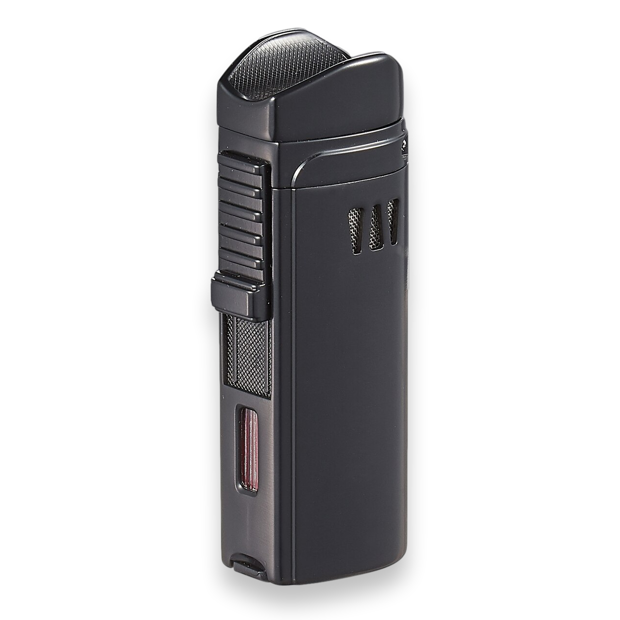 Visol Denali Torch Flame Triple Jet Cigar Lighter - Black - Exterior Front